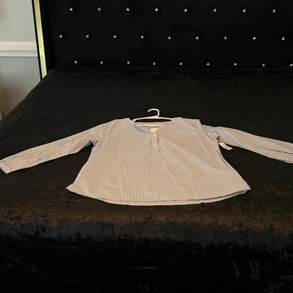 Striped Blue Women Shirt